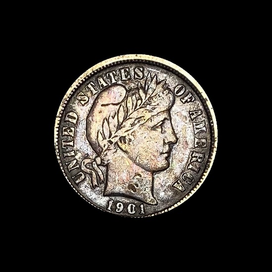 1901-O Silver Barber Dime LIGHTLY CIRCULATED