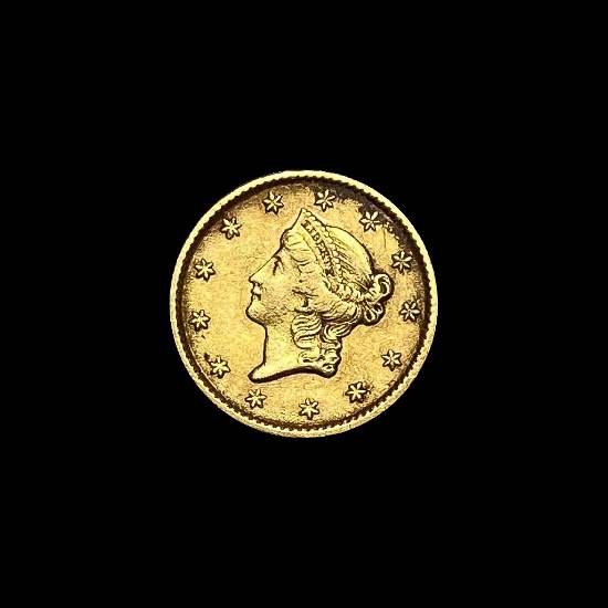1853 Gold $1 Liberty Head Type 1 CLOSELY UNCIRCULATED