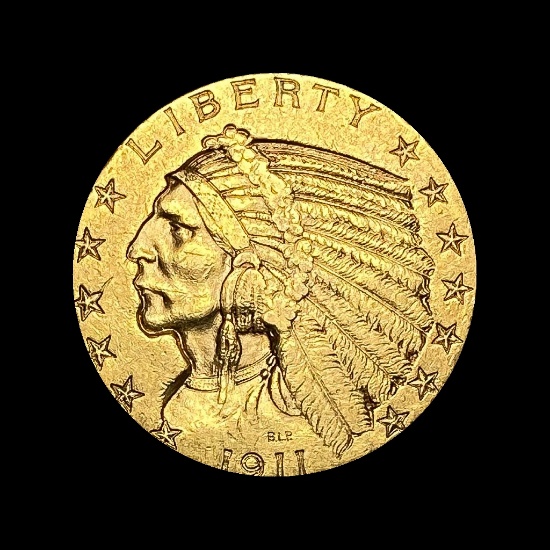 1911 Indian Head Half Eagle $5 Gold CLOSELY UNCIRCULATED