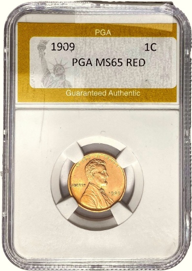1909 1C PGA MS65 RED