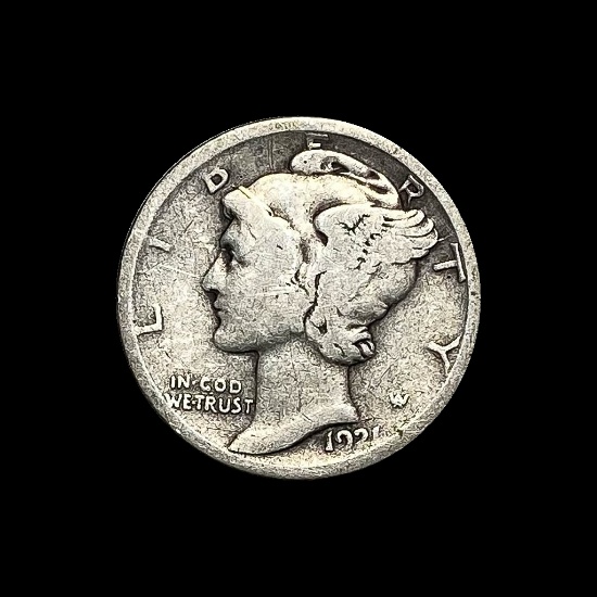 1921-D Silver Mercury Dime LIGHTLY CIRCULATED