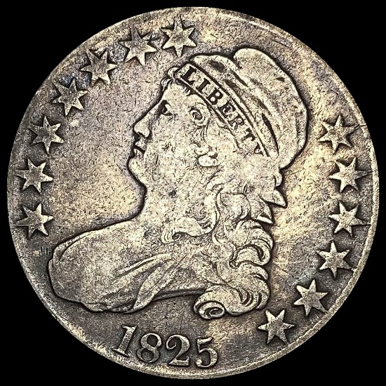 1825 Silver Capped Bust Half Dollar LIGHTLY CIRCULATED