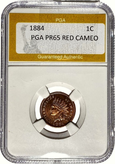 1884 1C Indian Head Cent PGA PR65 RED CAMEO