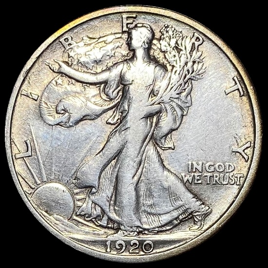 1920-D Silver Half Dollar Walking Liberty LIGHTLY CIRCULATED
