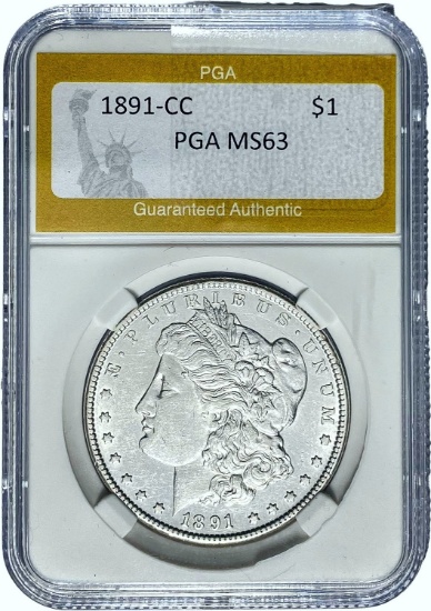 1891-CC Morgan Dollar PGA MS63