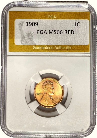 1909 1C PGA MS66 RED