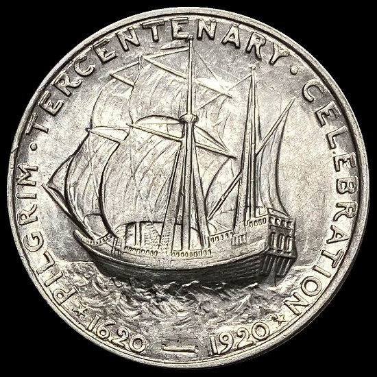 1920 Silver Pilgrim Half Dollar CLOSELY UNCIRCULATED