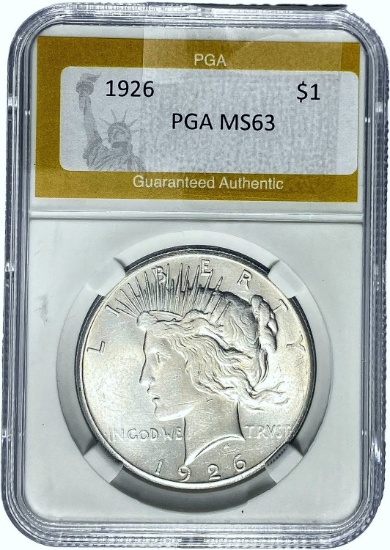 1926 Peace Dollar PGA MS63