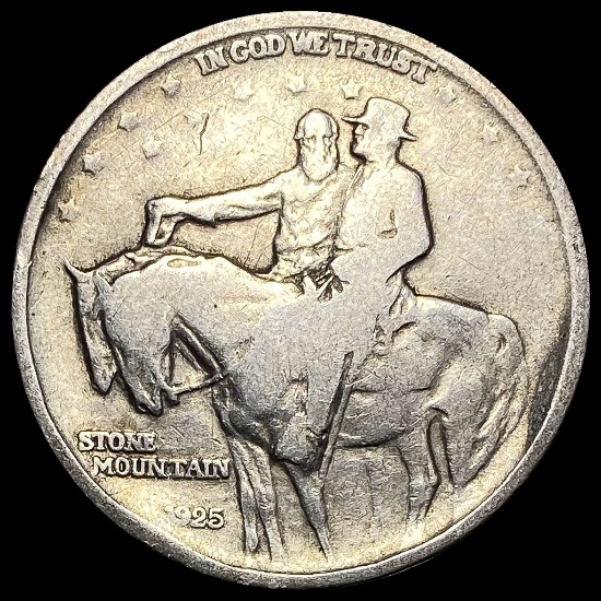 1925 Silver Stone Mountain Half Dollar LIGHTLY CIRCULATED