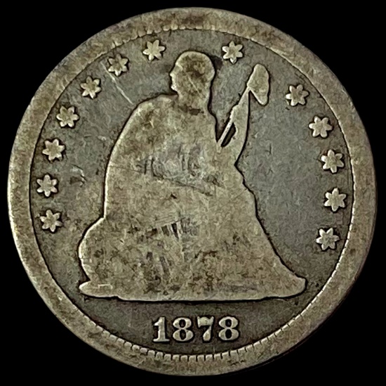 1878-CC Silver Seated Liberty Quarter LIGHTLY CIRCULATED