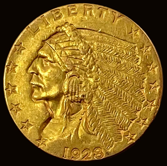 1928 Indian Head Gold $2.50 Quarter Eagle CHOICE AU