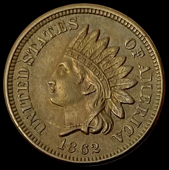 1862 Copper-Nickel Indian Head Cent CHOICE AU