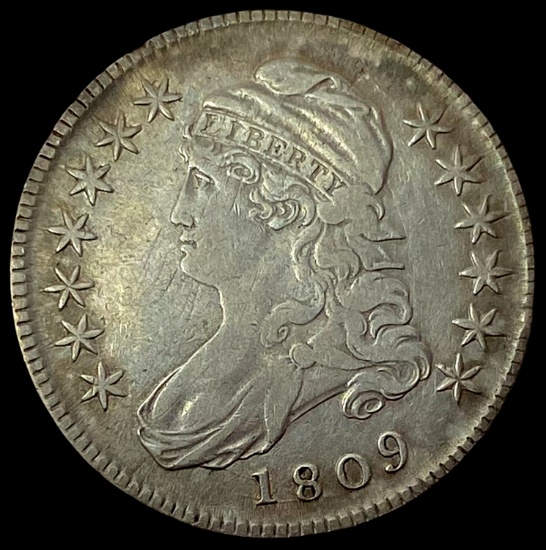 1809 Capped Bust Silver Half Dollar NEARLY UNCIRCULATED