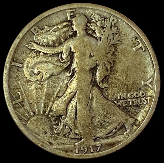 1917-D Silver Walking Liberty Half Dollar LIGHTLY CIRCULATED