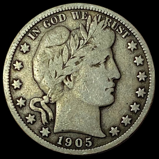 1905-S Silver Barber Half Dollar NICELY CIRCULATED
