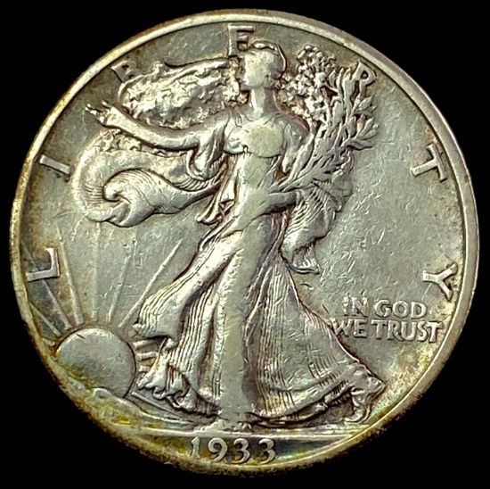 1933-S Silver Walking Liberty Half Dollar LIGHTLY CIRCULATED