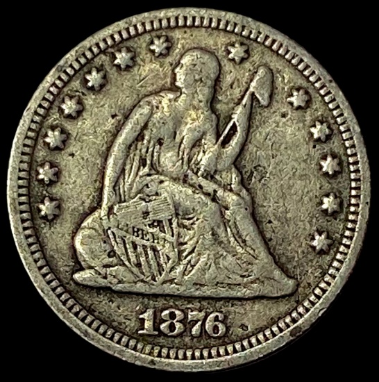 1876-CC Silver Seated Liberty Quarter LIGHTLY CIRCULATED