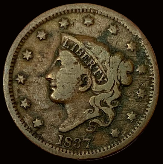 1837 Coronet Head Large Cent LIGHTLY CIRCULATED