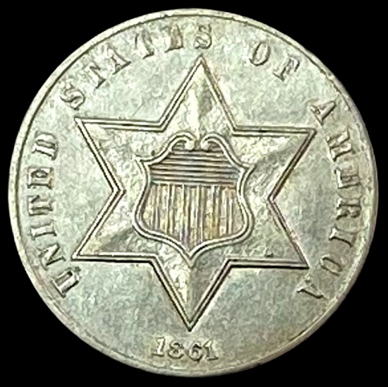 1861 Silver Three-Cent Piece UNCIRCULATED