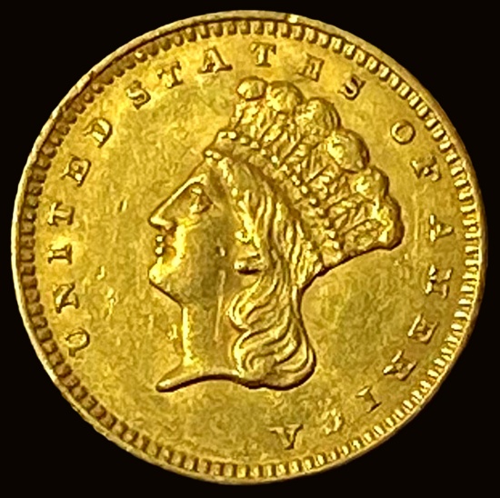 1861 Gold $1 Indian Princess Head Type 3 UNCIRCULATED