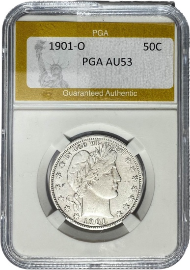 1901-O Barber Half Dollar PGA AU53