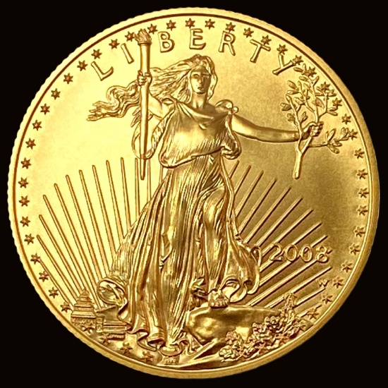 2008 1/2 oz Gold American Eagle $25 SUPERB GEM BU