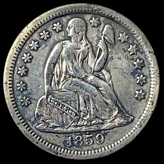 1859-O Silver Seated Liberty Dime NEARLY UNCIRCULATED