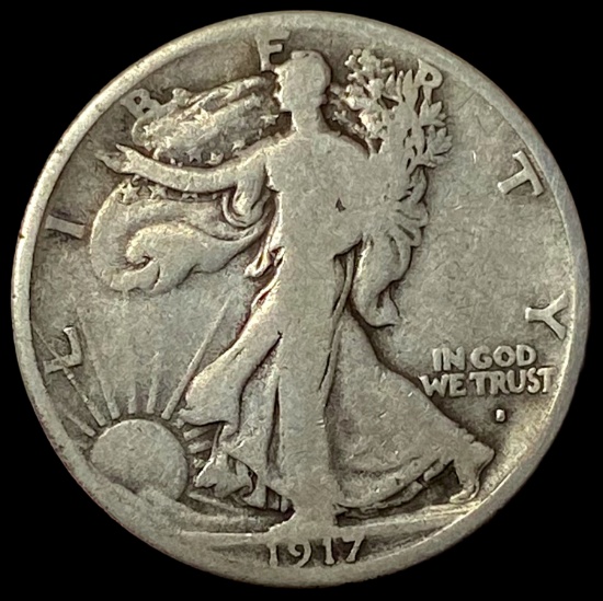 1917-S Silver Walking Liberty Half Dollar NICELY CIRCULATED