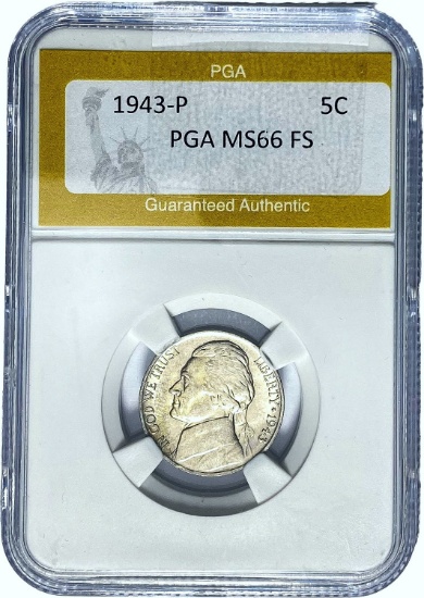 1943-P Silver Jefferson Nickel PGA MS66 FS
