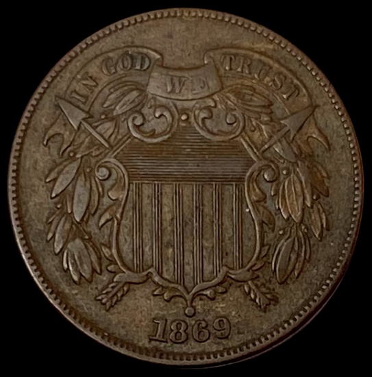 1869 Bronze Two-Cent Piece CLOSELY UNCIRCULATED