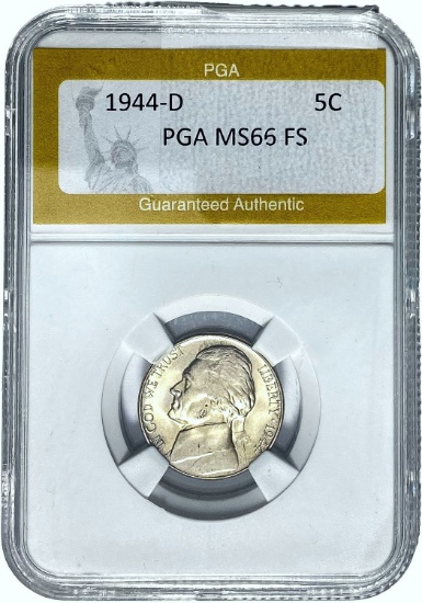 1944-D Jefferson Nickel PGA MS65 FS