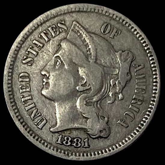 1881 Nickel Three-Cent Piece LIGHTLY CIRCULATED