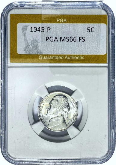 1945-P Jefferson Nickel PGA MS66 FS