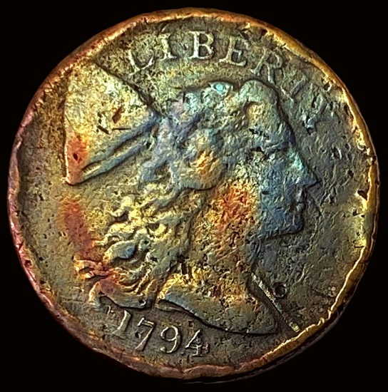 1794 Copper Liberty Cap Large Cent NICELY CIRCULATED
