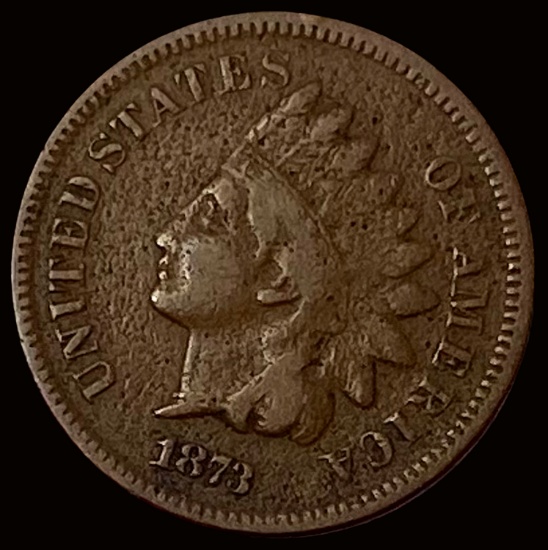 1873 Indian Head Cent LIGHTLY CIRCULATED