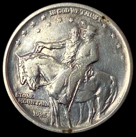 1925 Silver Stone Mountain Half Dollar LIGHTLY CIRCULATED