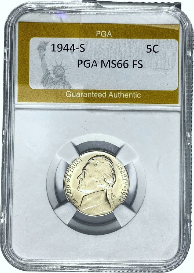 1944-S Jefferson Nickel PGA MS66 FS