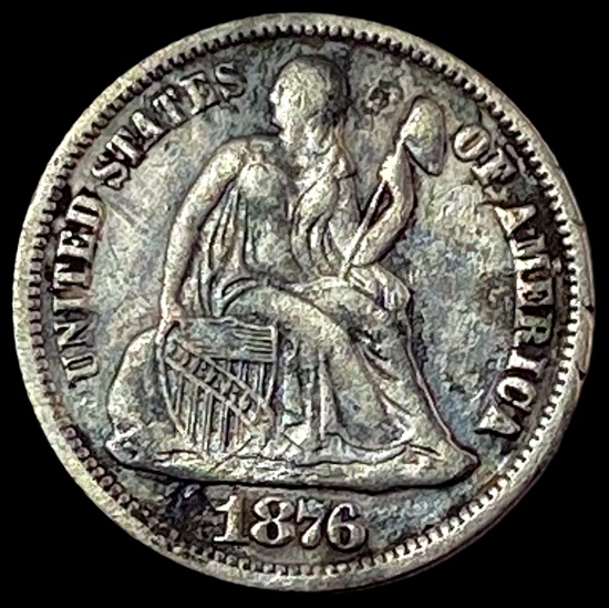 1876-CC Silver Seated Liberty Dime LIGHTLY CIRCULATED