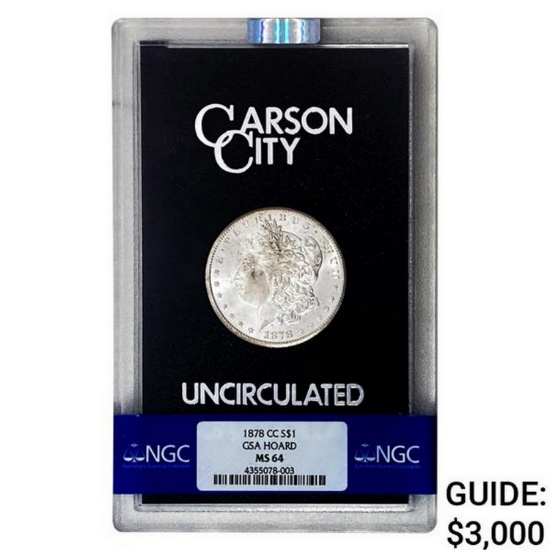 1878-CC Morgan Silver Dollar GSA MS64