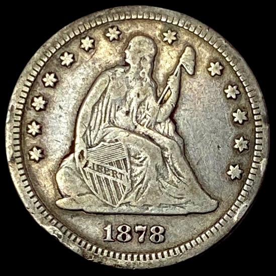 1878-CC Silver Seated Liberty Quarter LIGHTLY CIRCULATED