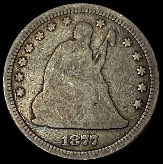 1877-CC Silver Quarter Dollar LIGHTLY CIRCULATED