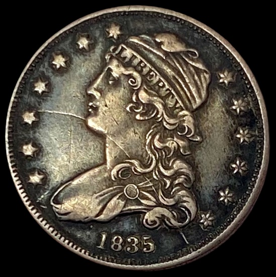 1835 Capped Bust Silver Quarter LIGHTLY CIRCULATED