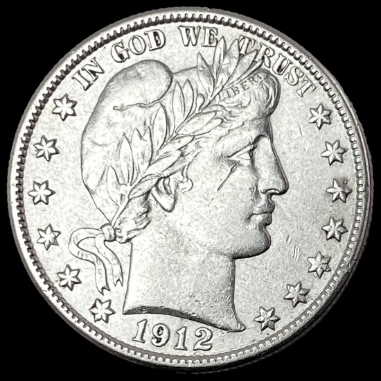 1912-S Silver Barber Half Dollar CLOSELY UNCIRCULATED