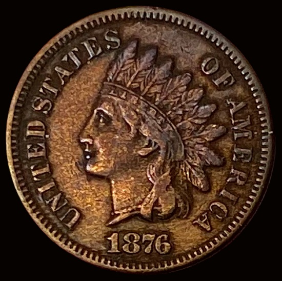 1876 Indian Head Cent LIGHTLY CIRCULATED