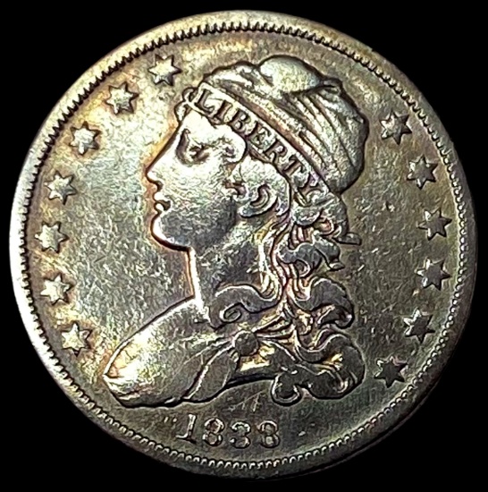 1838 Capped Bust Silver Quarter LIGHTLY CIRCULATED