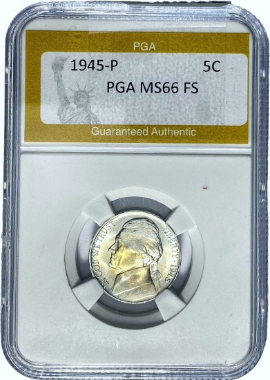 1945-P Jefferson Nickel PGA MS66 FS