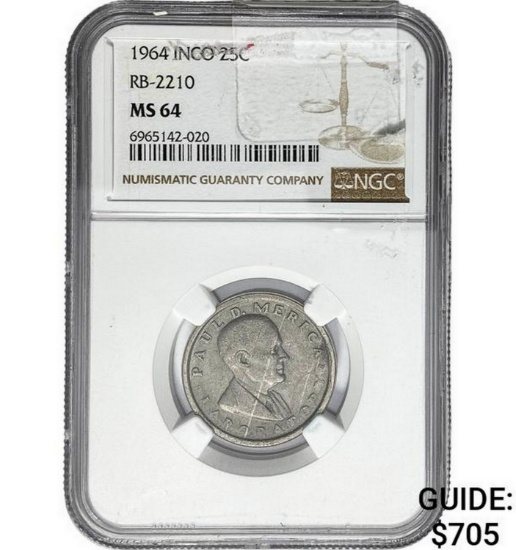 1964 Paul D. Merica Laboratory 25C  MS64 RB
