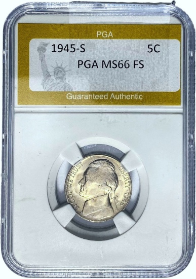 1945-S Jefferson Nickel PGA MS66 FS