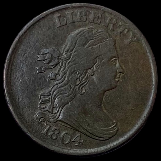 1804 Copper Draped Bust Half Cent NEARLY UNCIRCULATED