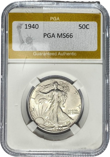 1940 Walking Liberty Half Dollar PGA MS66